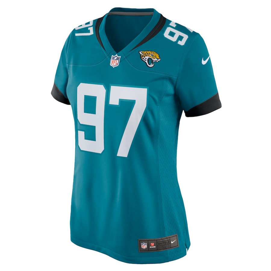 Alternative view of Henry Mondeaux 97 Jacksonville Jaguars Women Game Jersey - Teal JS8656 nicesnker
