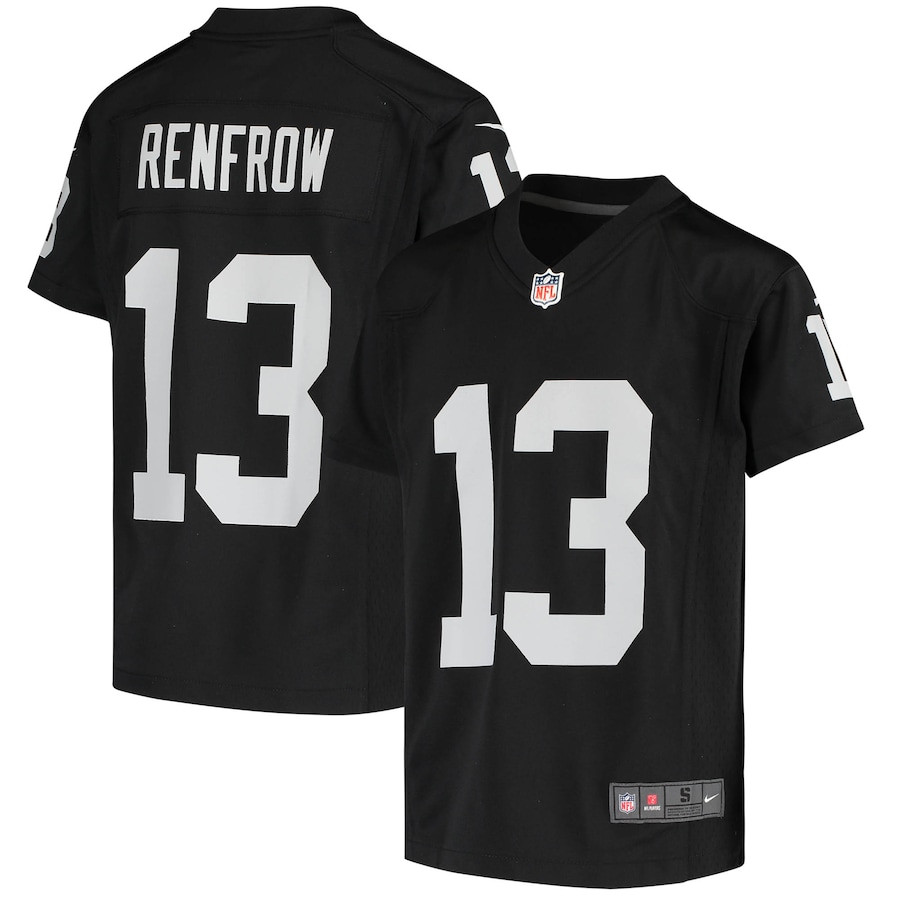 Hunter Renfrow 13 Las Vegas Raiders YOUTH Game Jersey - Black JS4580 nicesnker