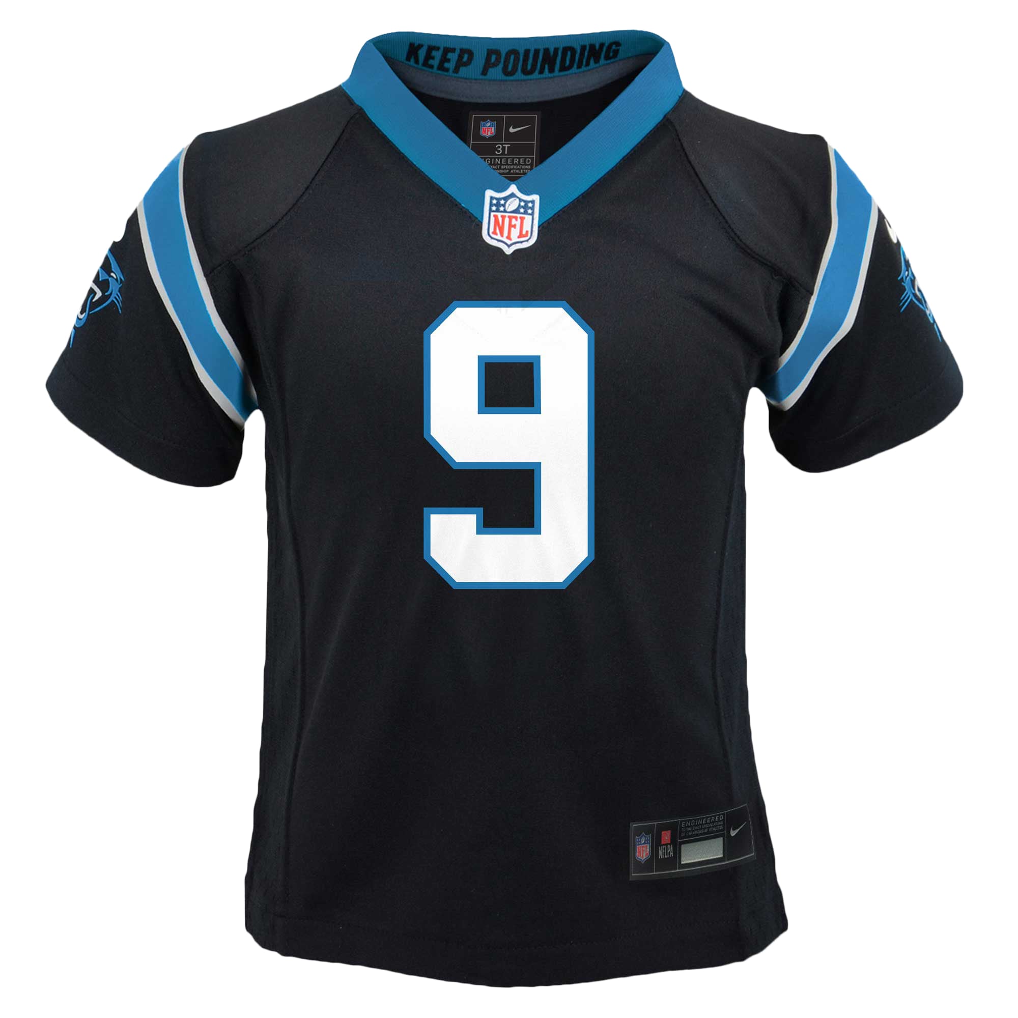 Alternative view of Infant Carolina Panthers Bryce Young Black Player Game Jersey JS8294 nicesnker