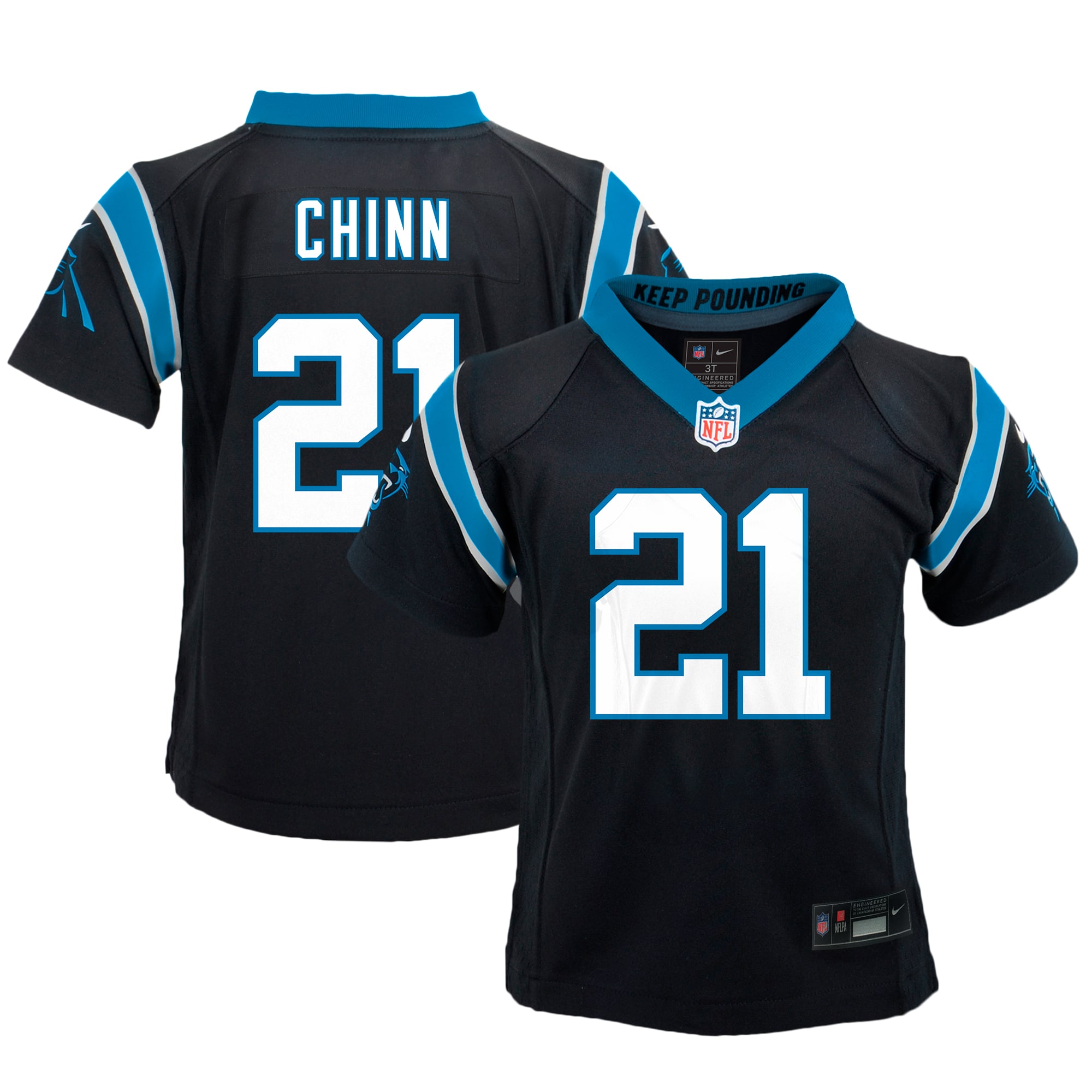 Infant Carolina Panthers Jeremy Chinn Black Game Jersey JS7037 nicesnker