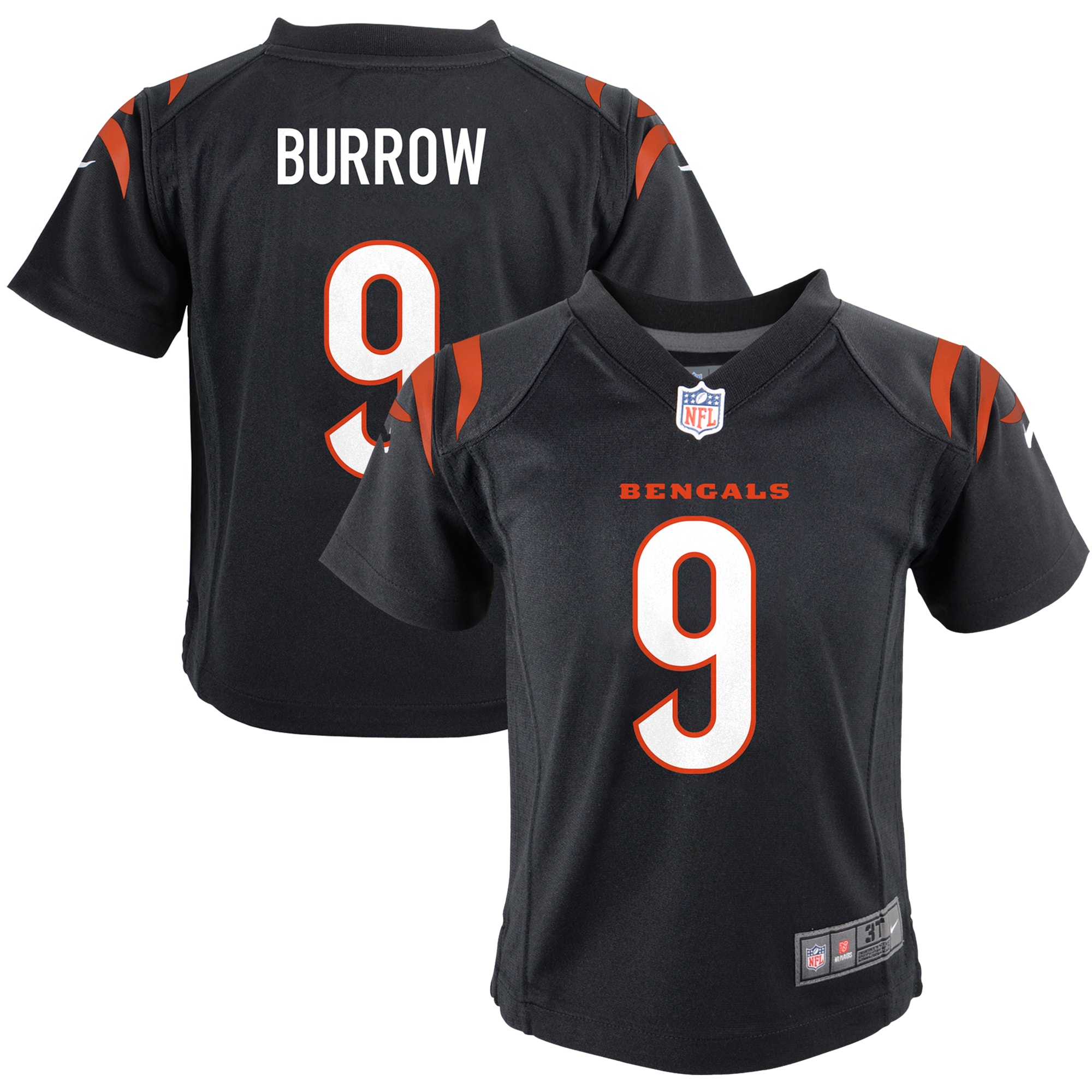 Infant Cincinnati Bengals Joe Burrow Black Game Jersey JS4462 nicesnker