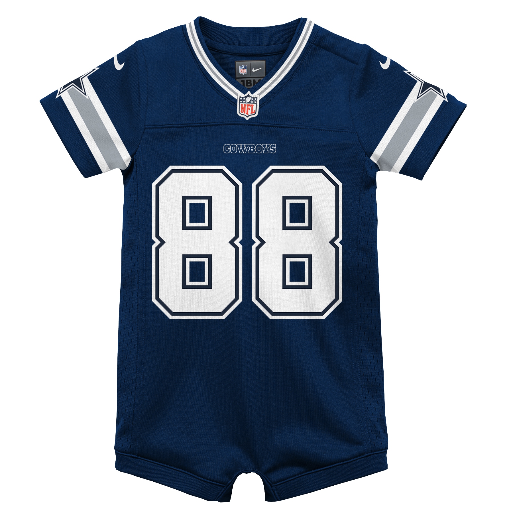 Alternative view of Infant Dallas Cowboys CeeDee Lamb Navy Game Jersey Romper JS4264 nicesnker