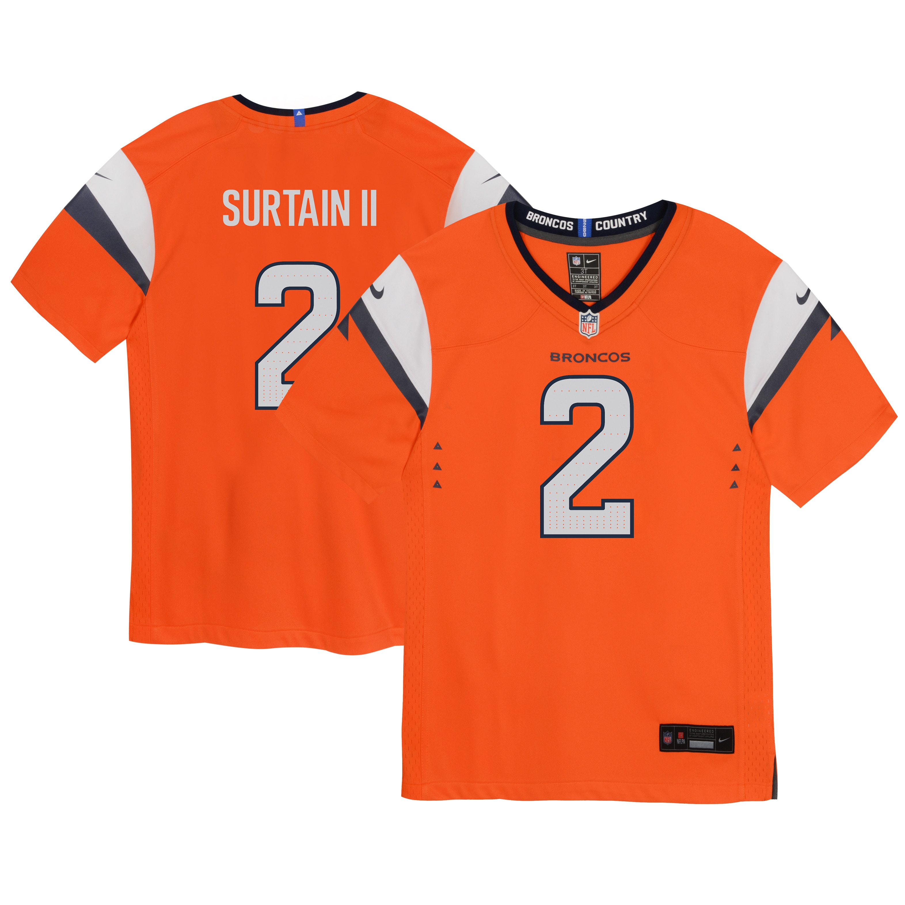 Infant Denver Broncos Patrick Surtain II Orange Mile High Collection Game Jersey JS8068 nicesnker