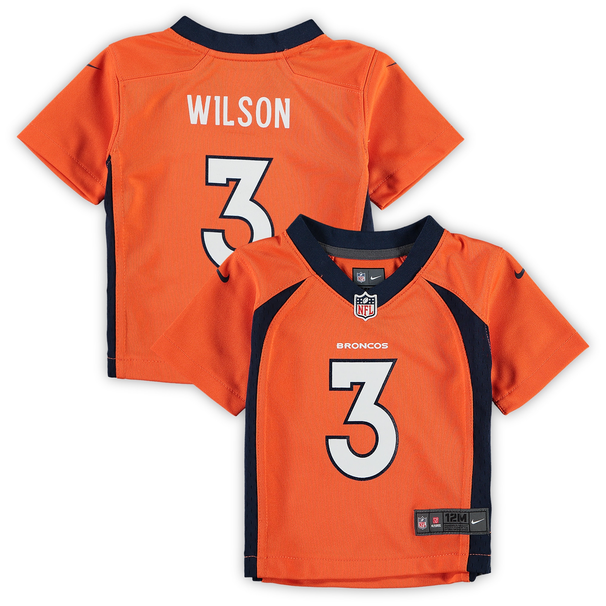 Infant Denver Broncos Russell Wilson Orange Game Jersey JS6747 nicesnker