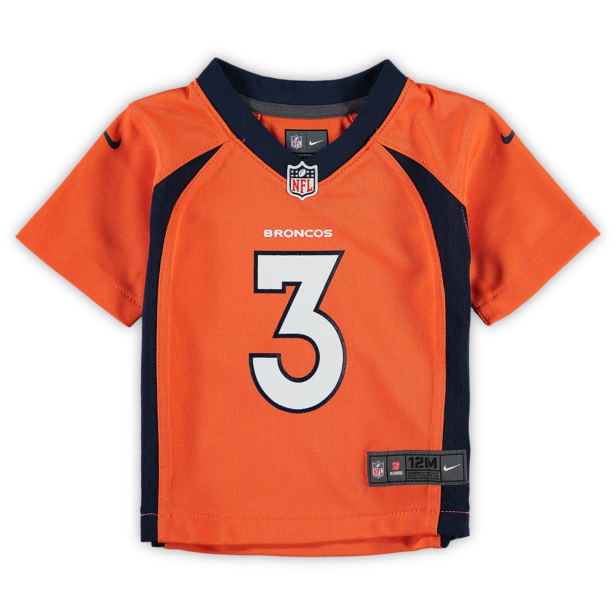 Alternative view of Infant Denver Broncos Russell Wilson Orange Game Jersey JS6747 nicesnker
