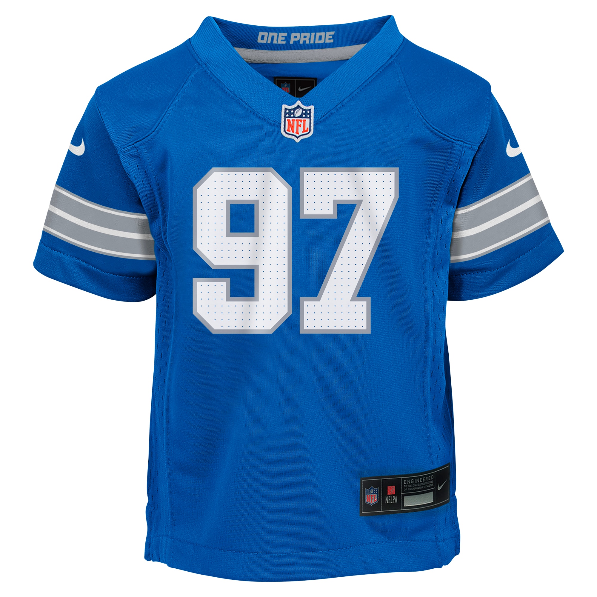 Alternative view of Infant Detroit Lions Aidan Hutchinson Blue Team Player Game Jersey JS4699 nicesnker