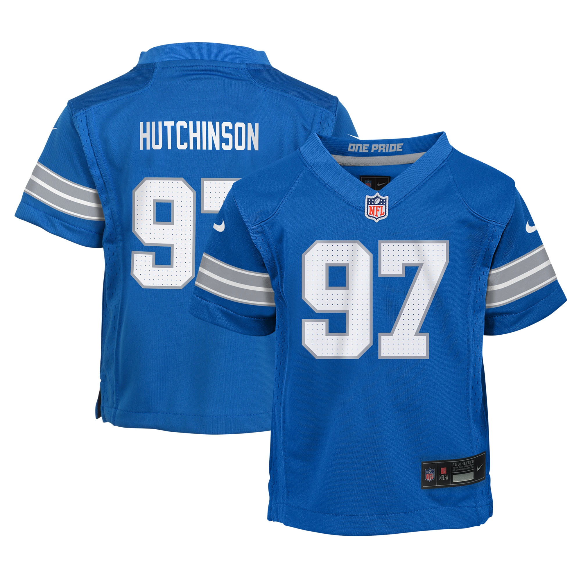 Infant Detroit Lions Aidan Hutchinson Blue Team Player Game Jersey JS4699 nicesnker
