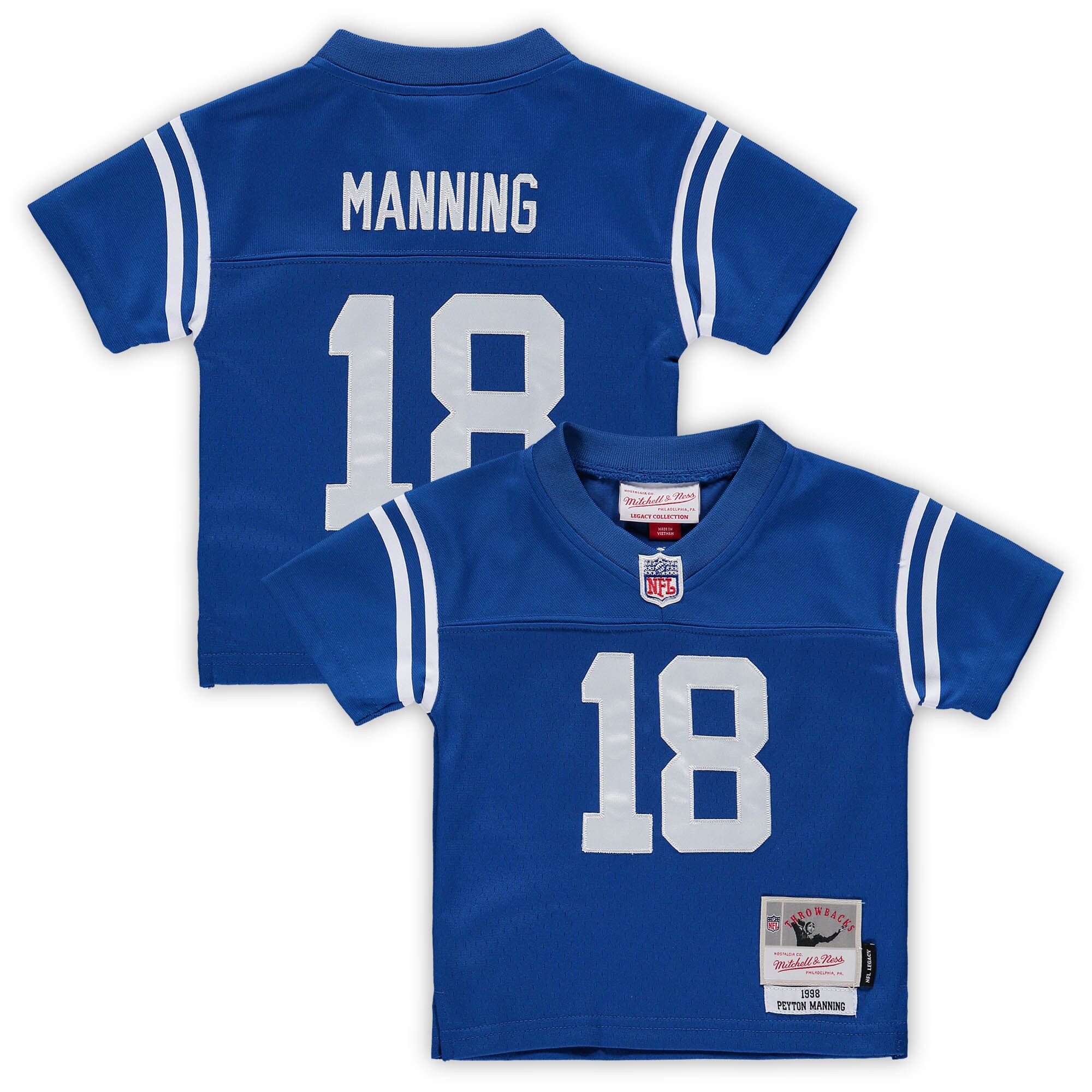 Infant Indianapolis Colts Peyton Manning Mitchell & Ness Royal 1998 Retired Legacy Jersey JS9434 nicesnker