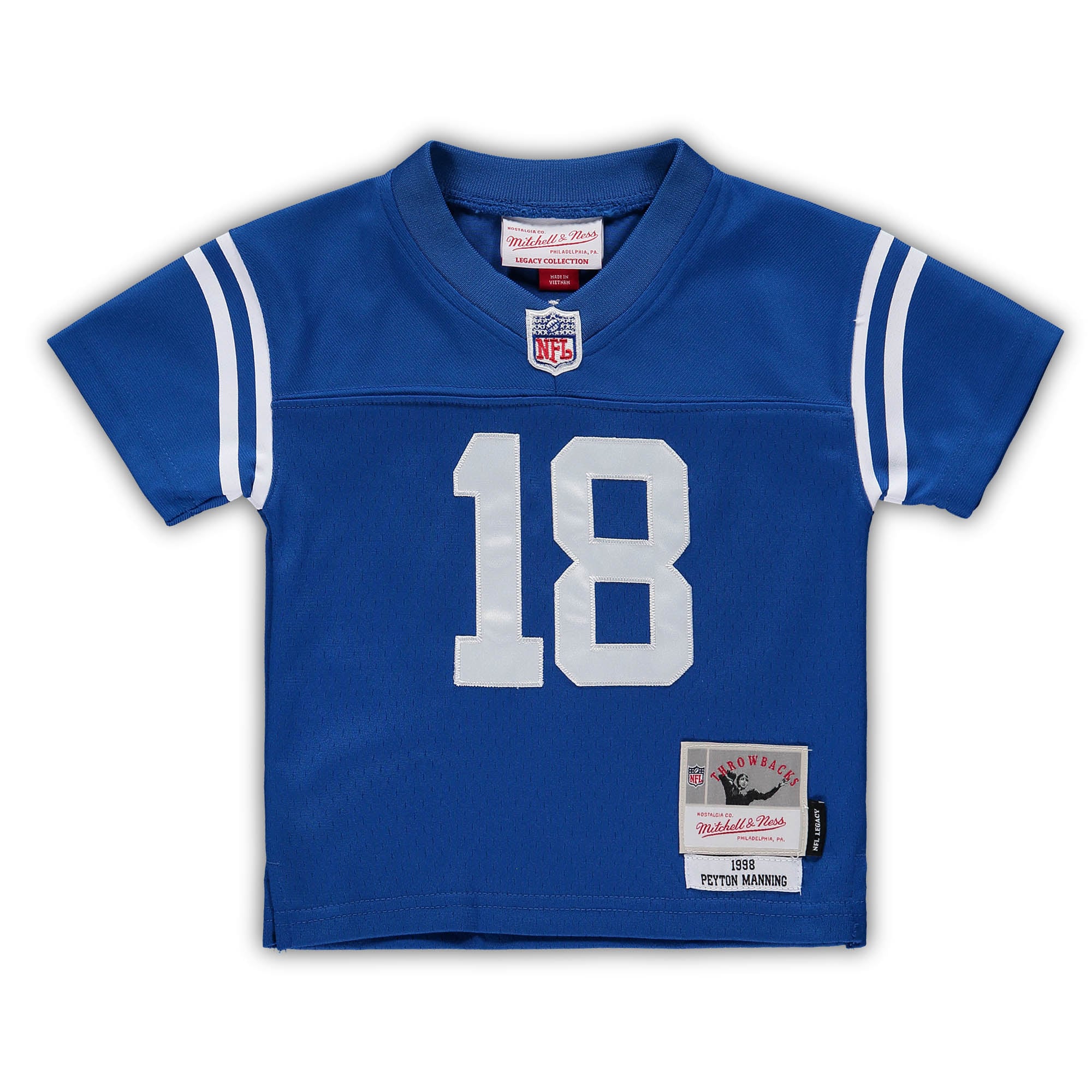 Alternative view of Infant Indianapolis Colts Peyton Manning Mitchell & Ness Royal 1998 Retired Legacy Jersey JS9434 nicesnker