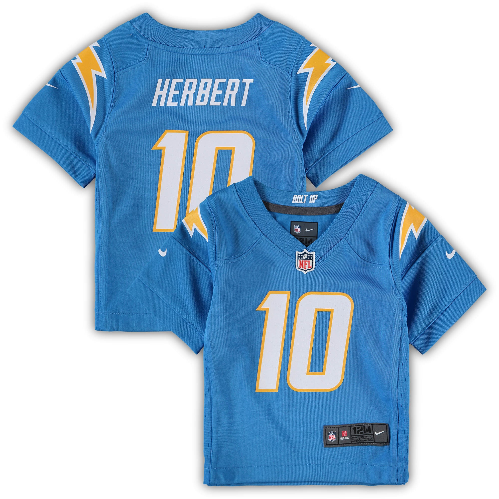 Infant Los Angeles Chargers Justin Herbert Powder Blue Game Jersey JS9537 nicesnker