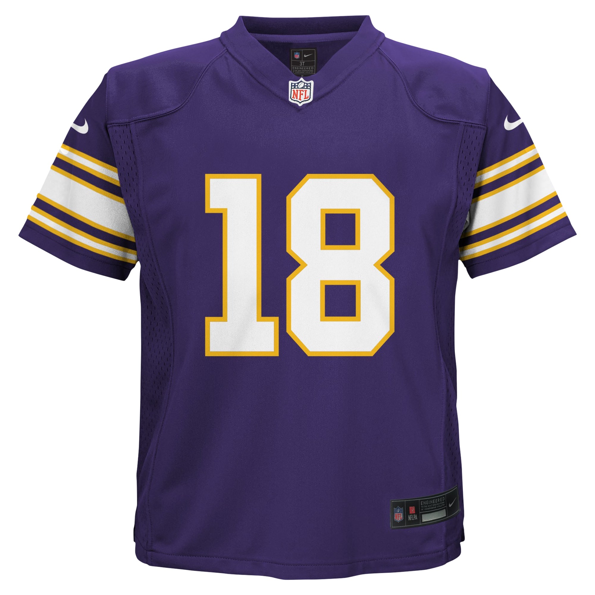 Alternative view of Infant Minnesota Vikings Justin Jefferson Purple Alternate Game Jersey JS3931 nicesnker