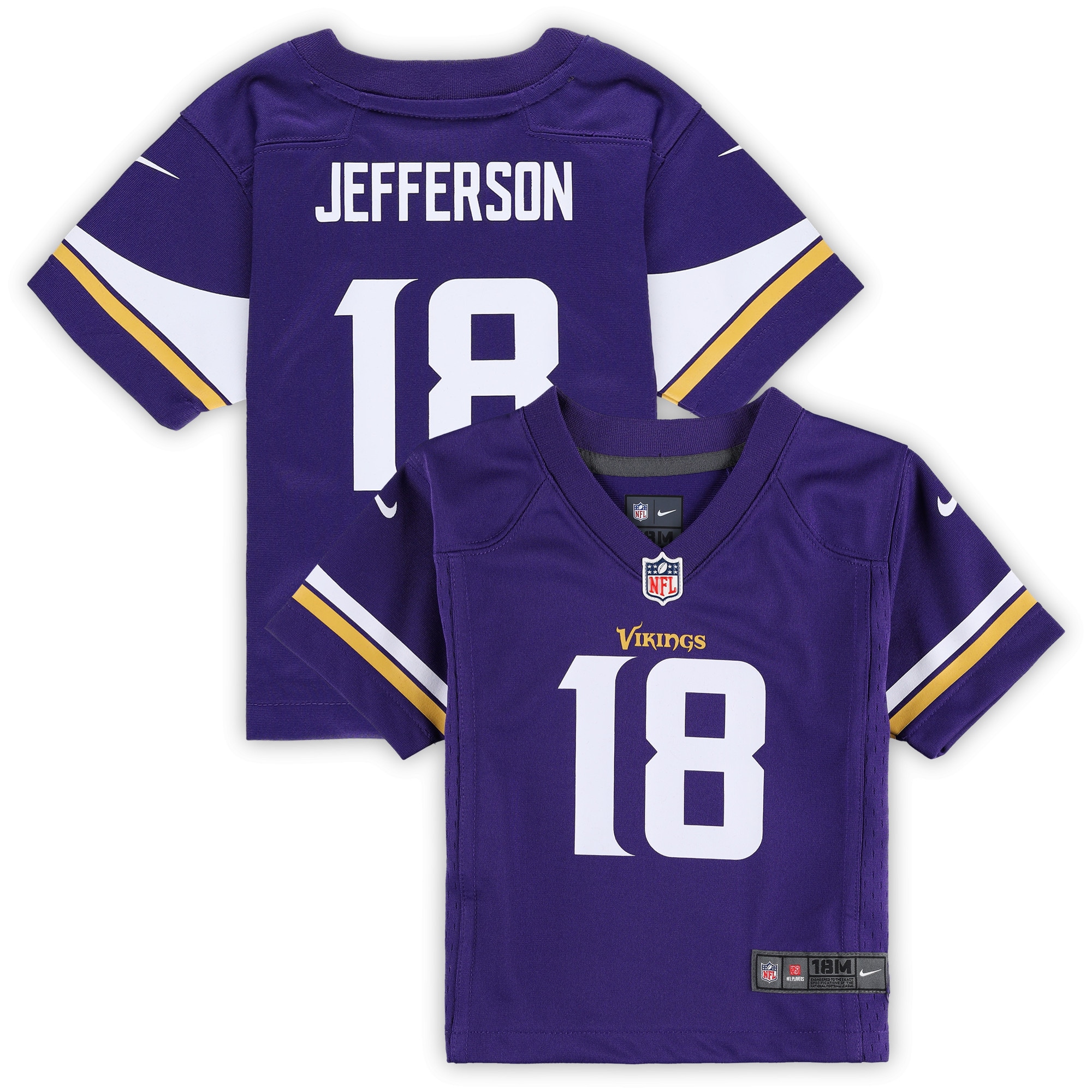Infant Minnesota Vikings Justin Jefferson Purple Player Game Jersey JS4170 nicesnker