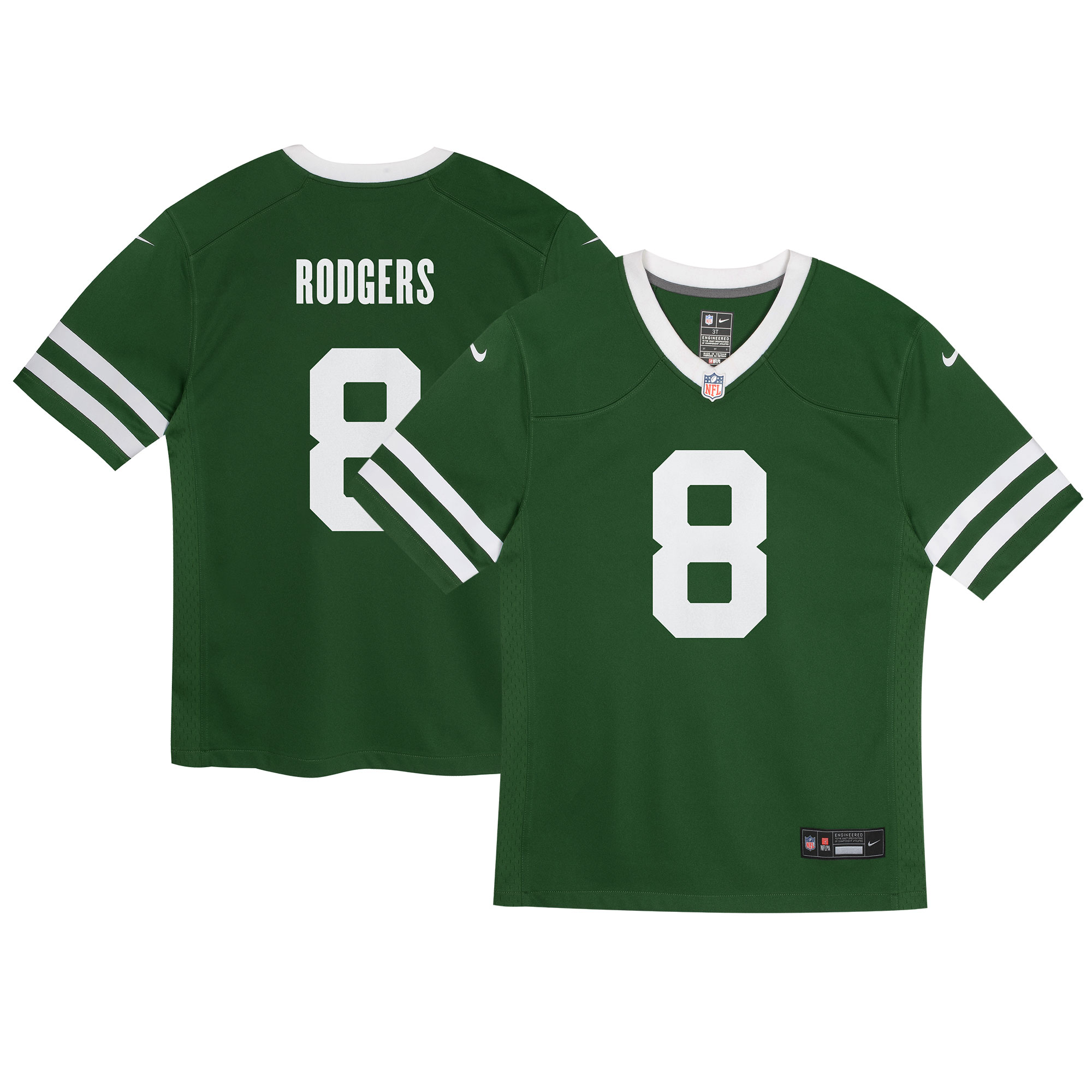 Infant New York Jets Aaron Rodgers Legacy Green Game Jersey JS6633 nicesnker