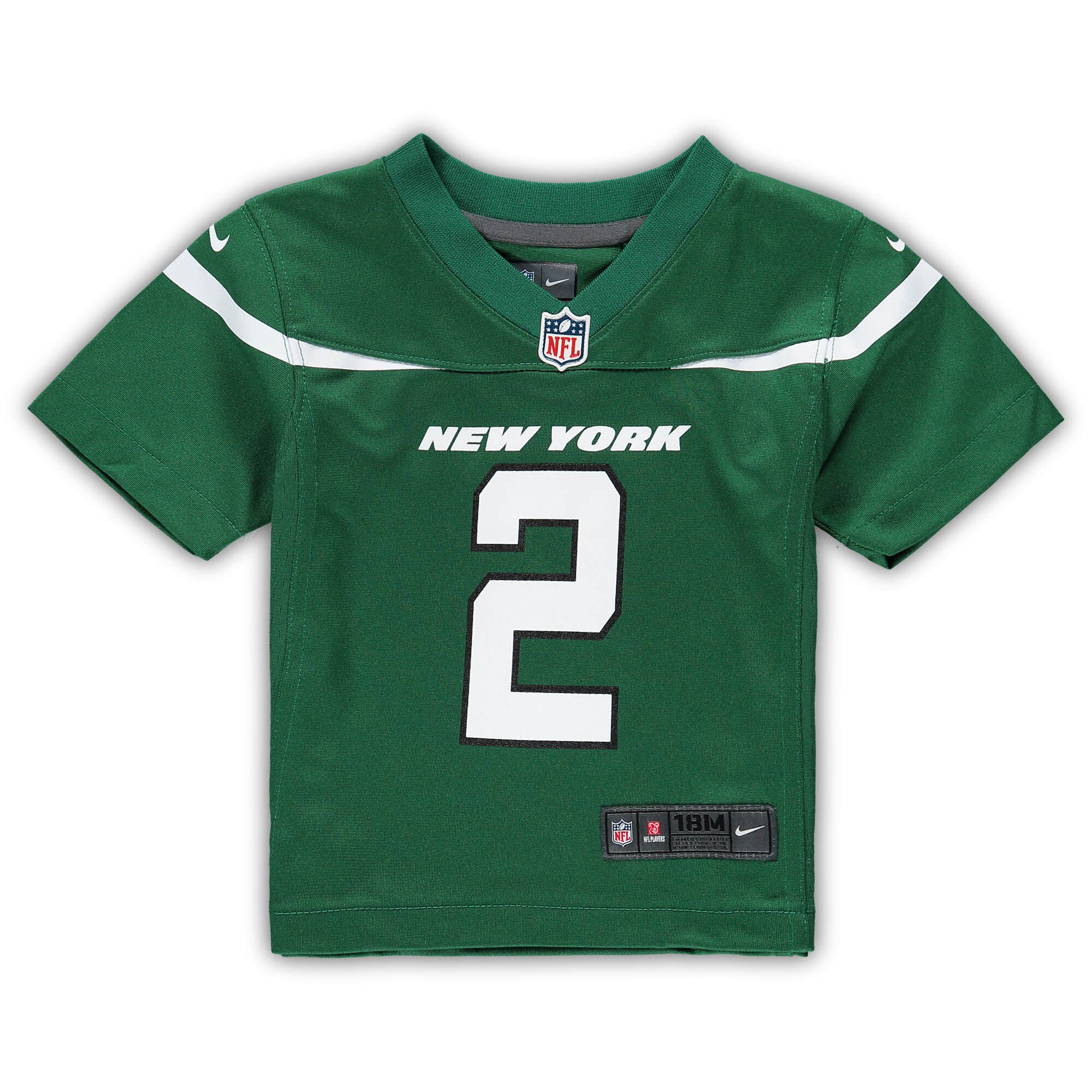 Alternative view of Infant New York Jets Zach Wilson Gotham Green Game Jersey JS8746 nicesnker