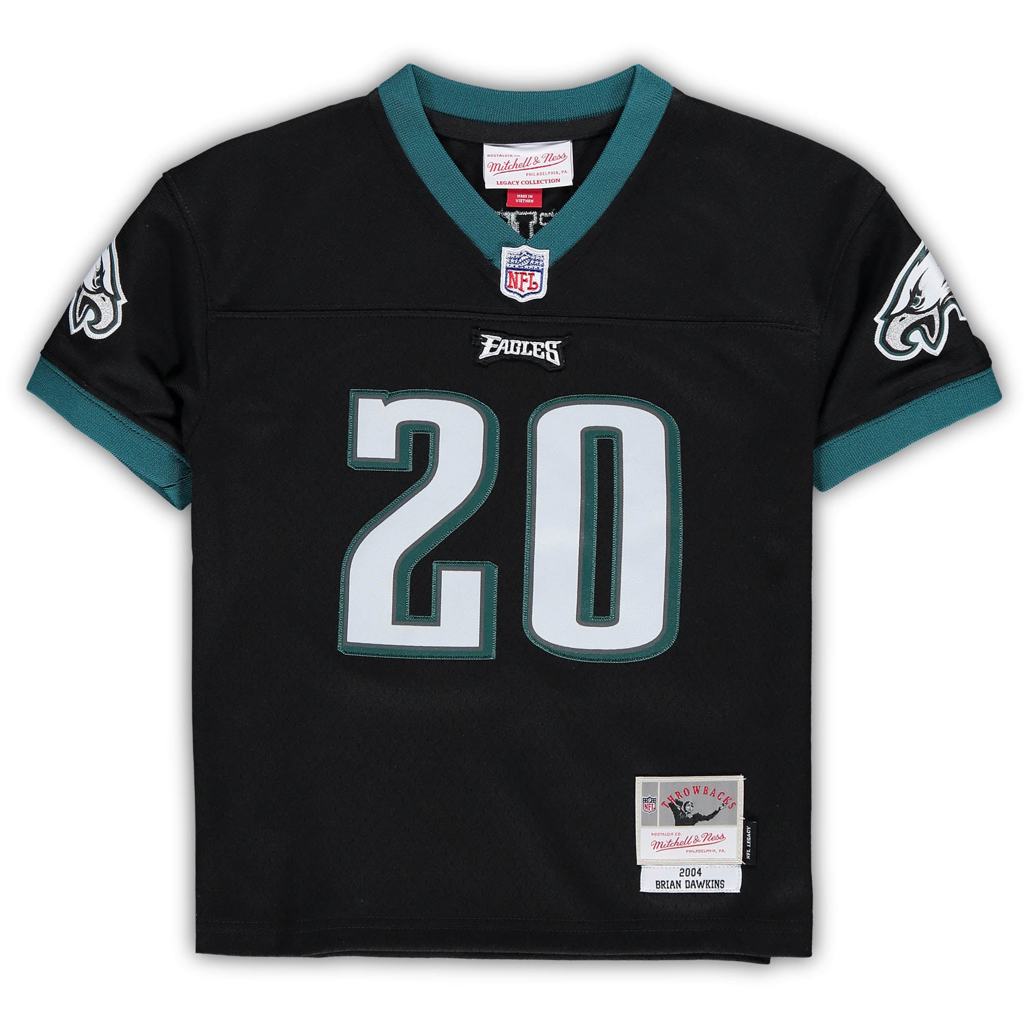 Alternative view of Infant Philadelphia Eagles Brian Dawkins Mitchell & Ness Black 2004 Retired Legacy Jersey JS2027 nicesnker