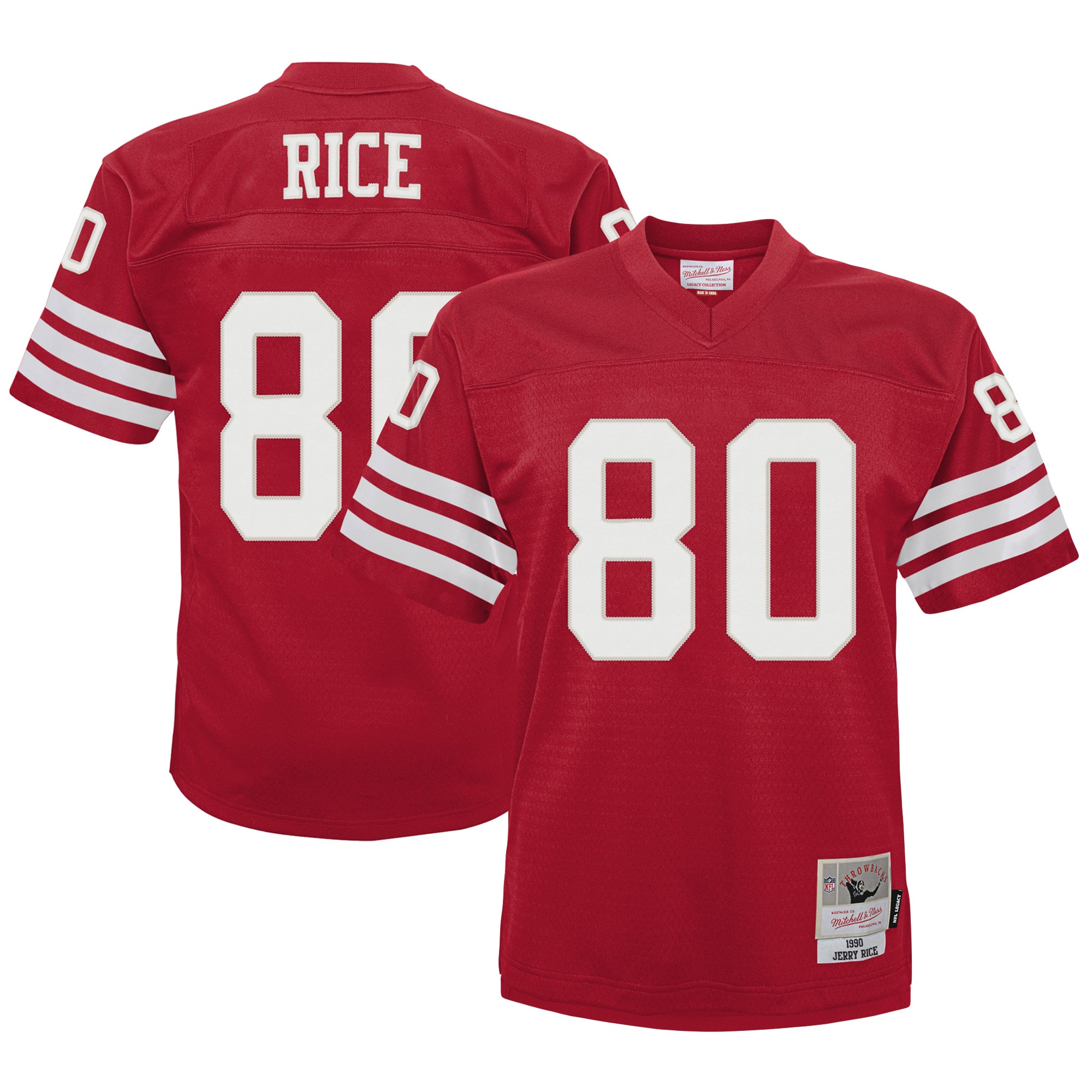 Infant San Francisco 49ers Jerry Rice Mitchell & Ness Scarlet 1990 Retired Legacy Jersey JS7312 nicesnker