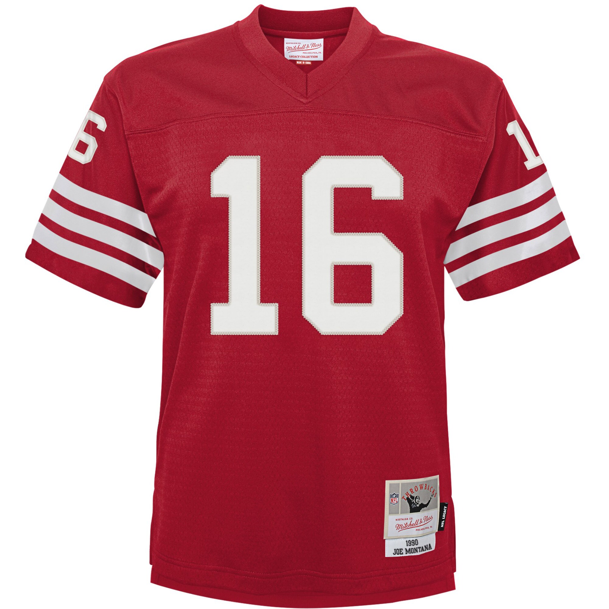 Alternative view of Infant San Francisco 49ers Joe Montana Mitchell & Ness Scarlet 1990 Retired Legacy Jersey JS1962 nicesnker