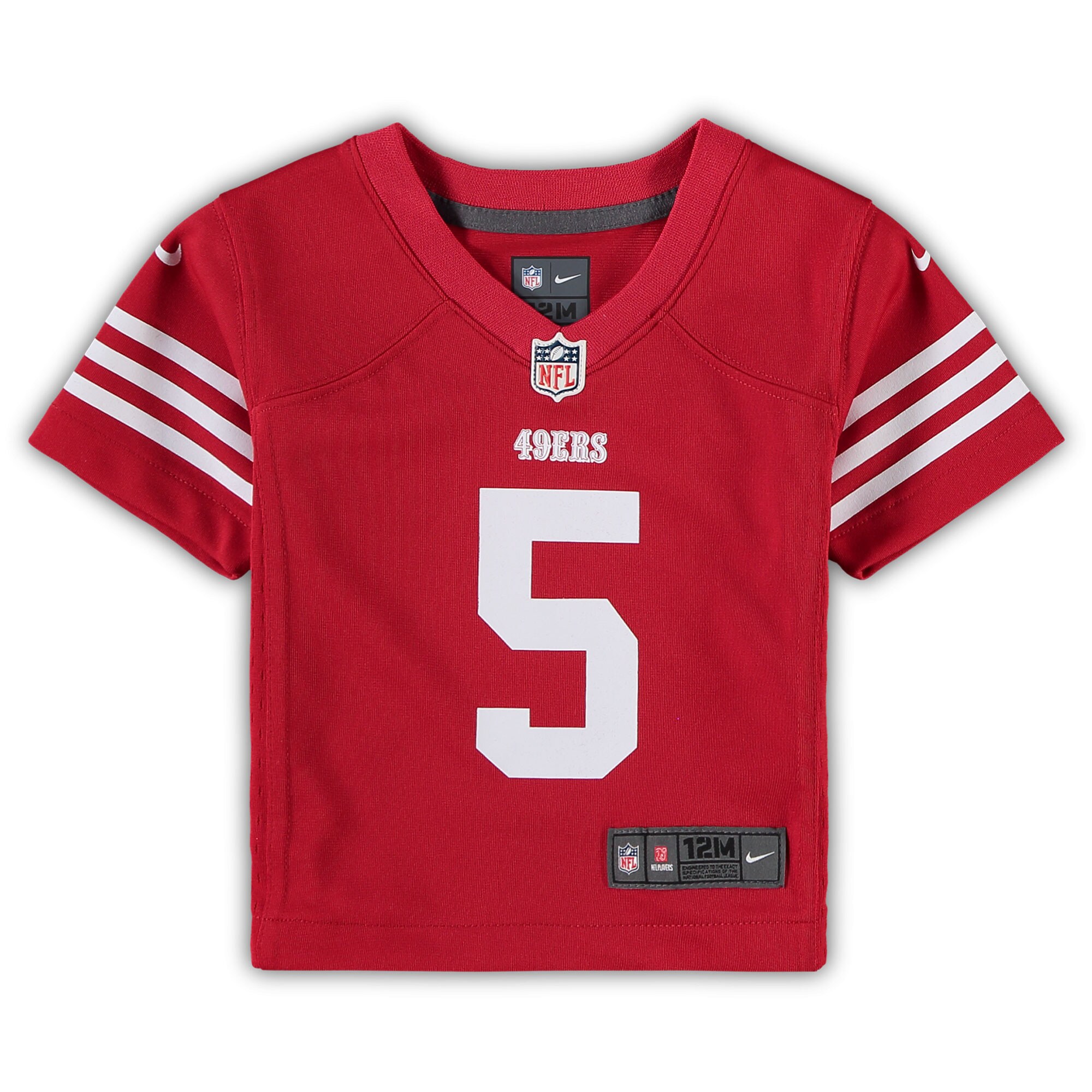 Alternative view of Infant San Francisco 49ers Trey Lance Scarlet Player Game Jersey JS6164 nicesnker