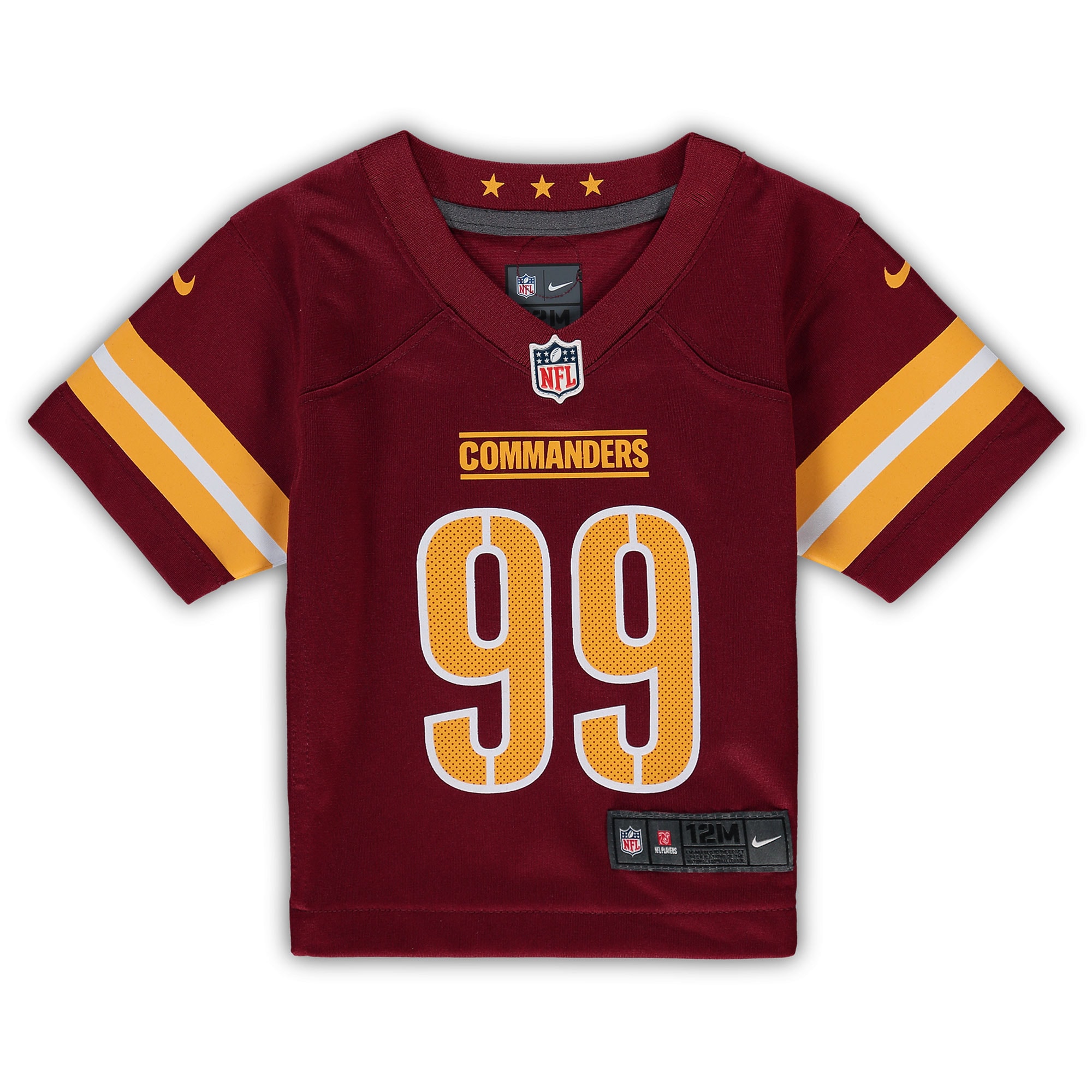 Alternative view of Infant Washington Commanders Chase Young Burgundy Game Jersey JS3018 nicesnker