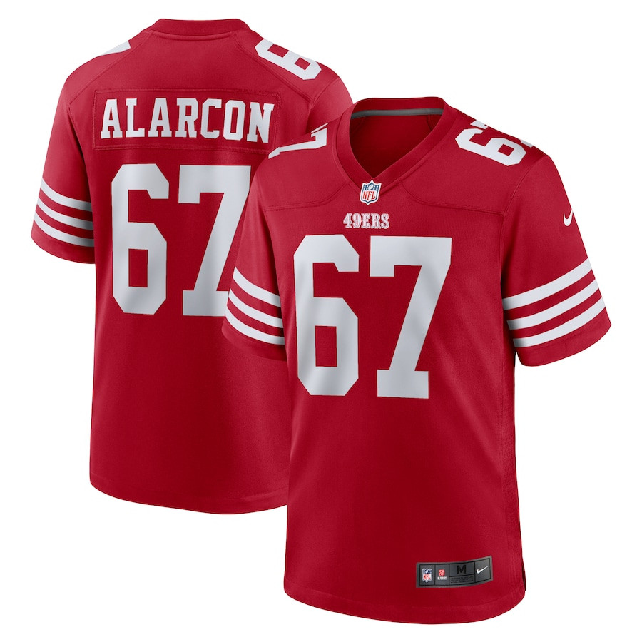 Isaac Alarcon 67 San Francisco 49ers Team Game Men Jersey - Scarlet JS3039 nicesnker