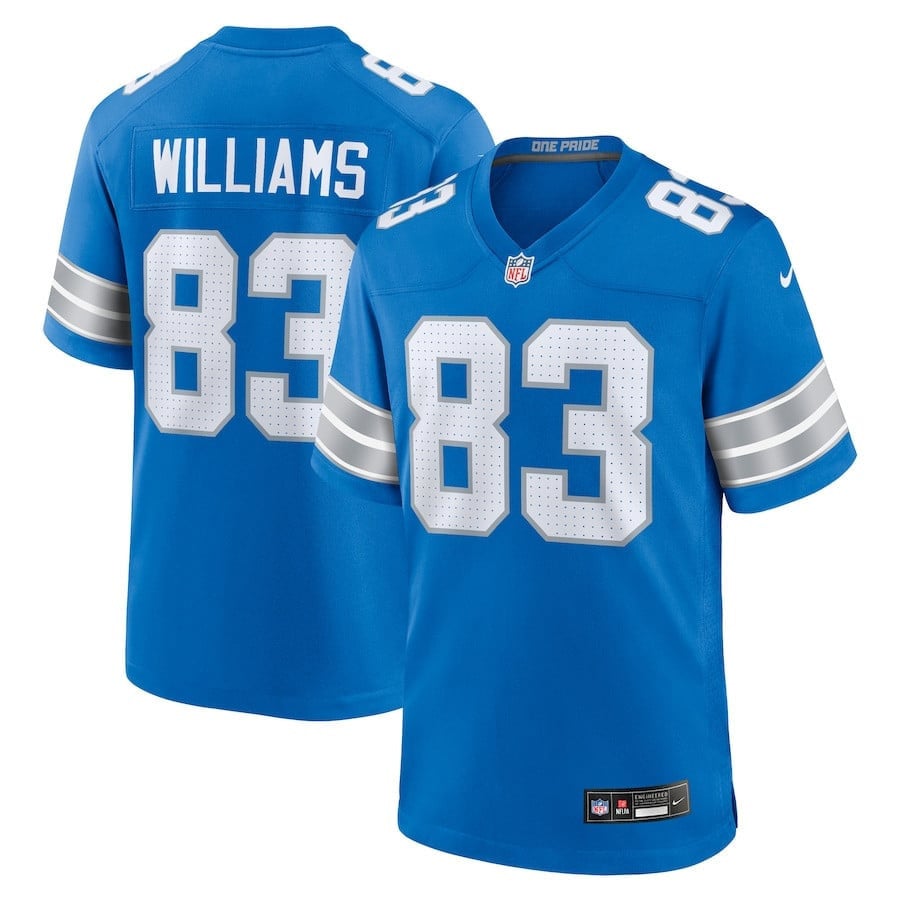 Isaiah Williams 83 Detroit Lions Game Men Jersey - Blue JS4322 nicesnker