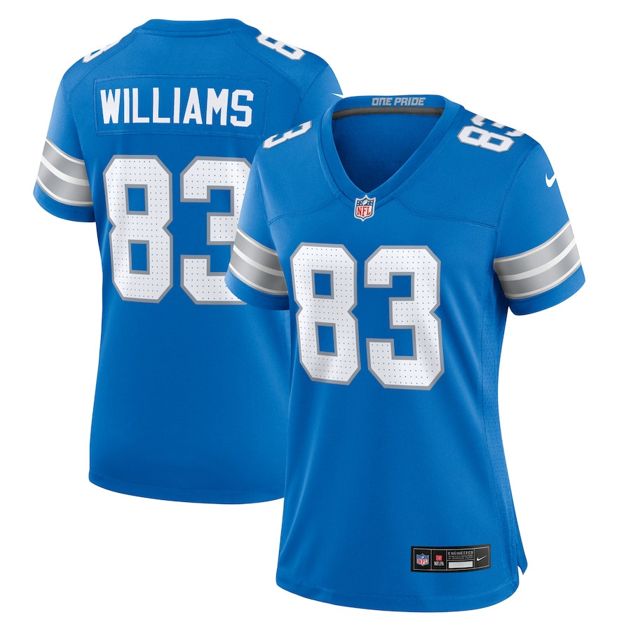 Isaiah Williams 83 Detroit Lions Women's Game Jersey - Blue JS4278 nicesnker