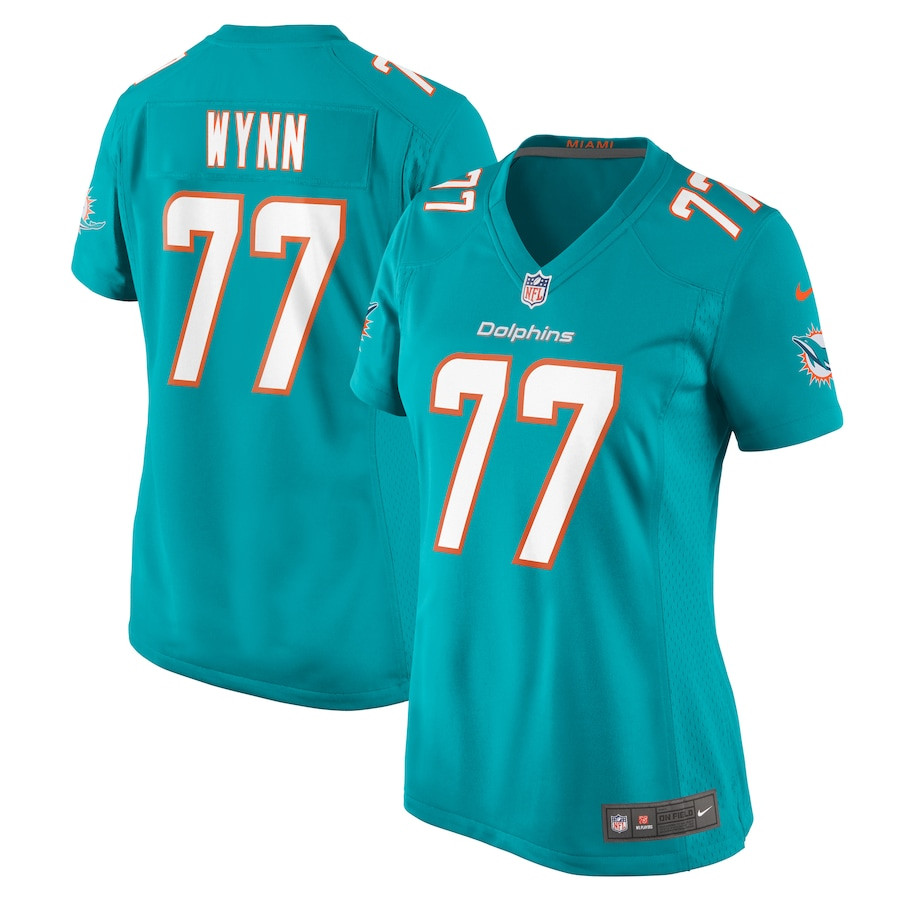 Isaiah Wynn 77 Miami Dolphins Women's Game Jersey - Aqua JS7587 nicesnker