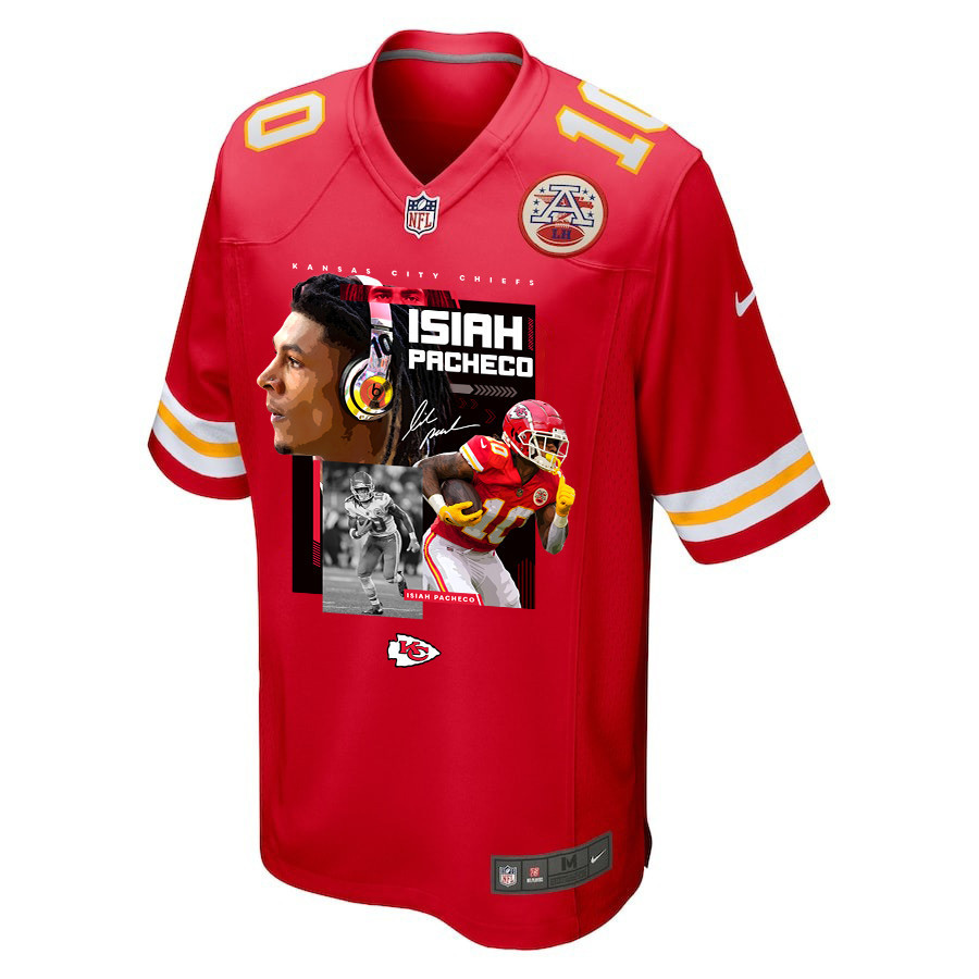 Alternative view of Isiah Pacheco 10 Kansas City Chiefs Pachinko Machine Game Men Jersey - Red JS1915 nicesnker