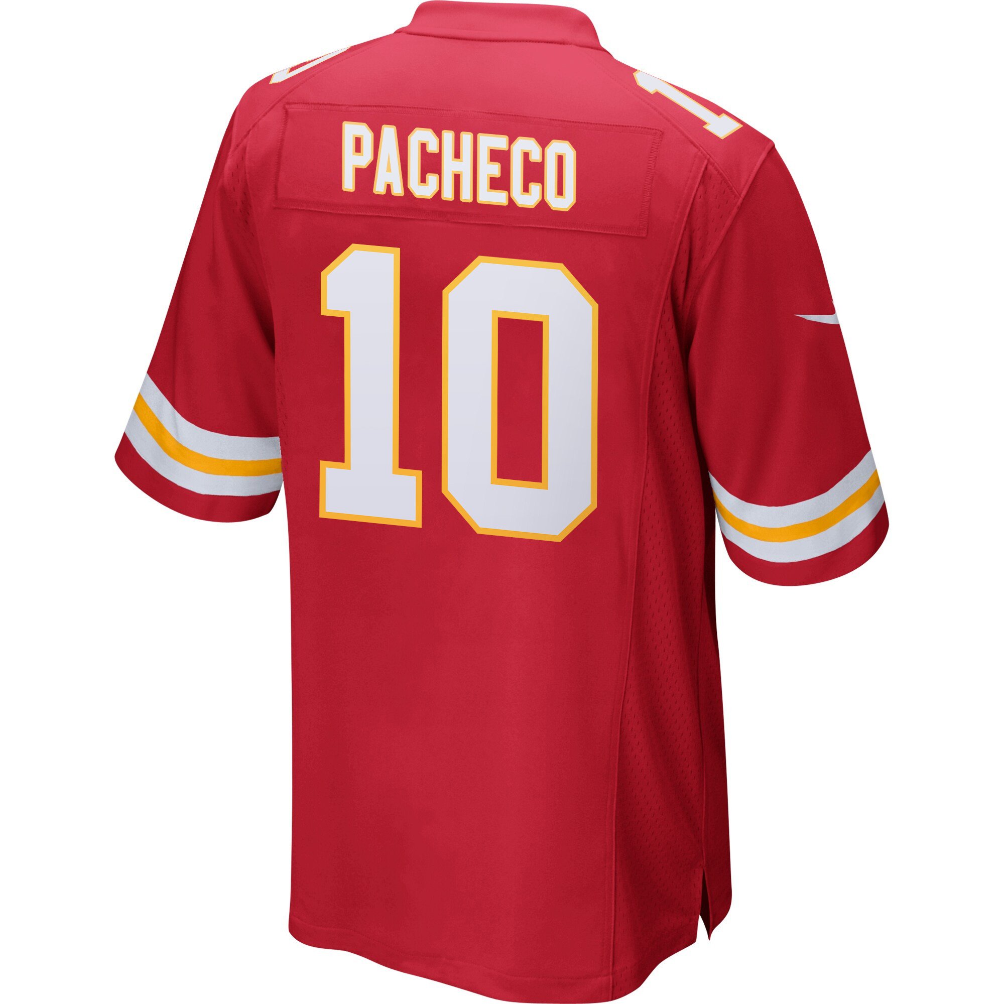 Alternative view of Isiah Pacheco 10 Kansas City Chiefs Pop Up Game Men Jersey - Red JS8479 nicesnker