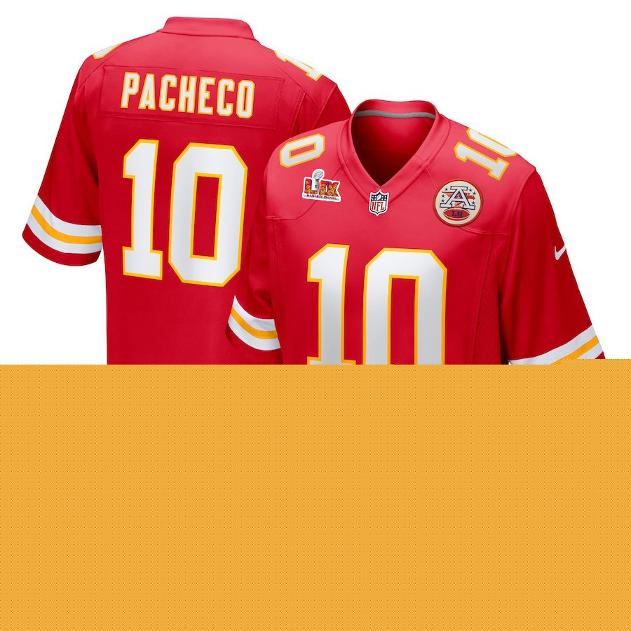 Isiah Pacheco #10 Kansas City Chiefs Super Bowl LIX Jersey - Men's - Red JS9843 nicesnker