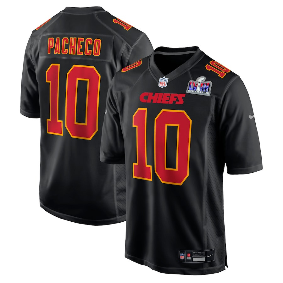 Isiah Pacheco 10 Kansas City Chiefs Super Bowl LVIII Fashion Game Men Jersey - Carbon Black JS9313 nicesnker