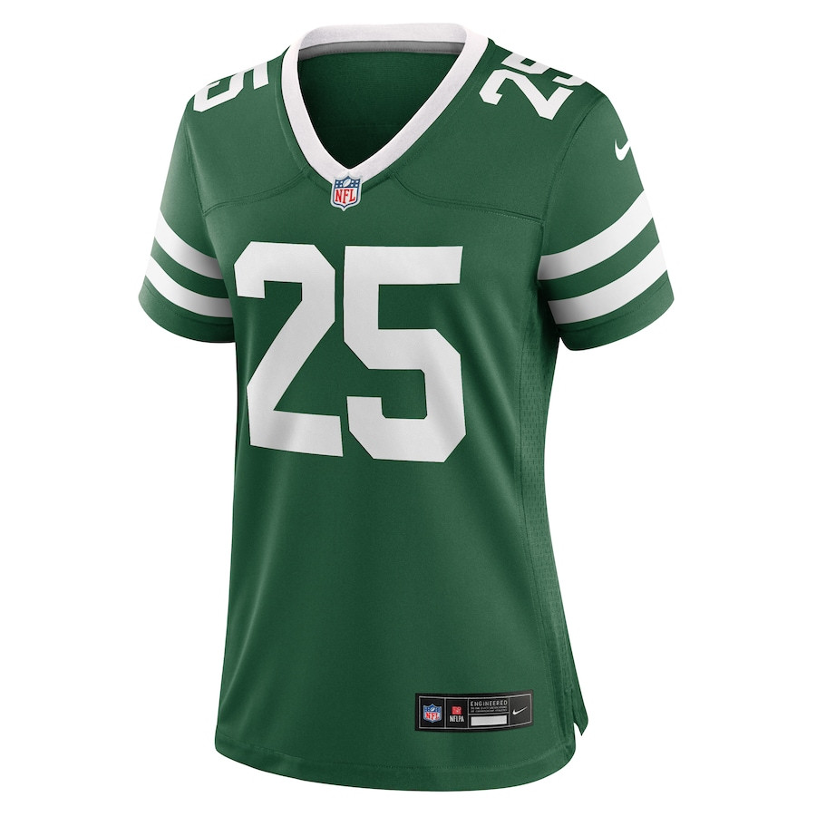 Alternative view of Israel Abanikanda 25 New York Jets Women's Team Game Jersey - Legacy Green JS1449 nicesnker