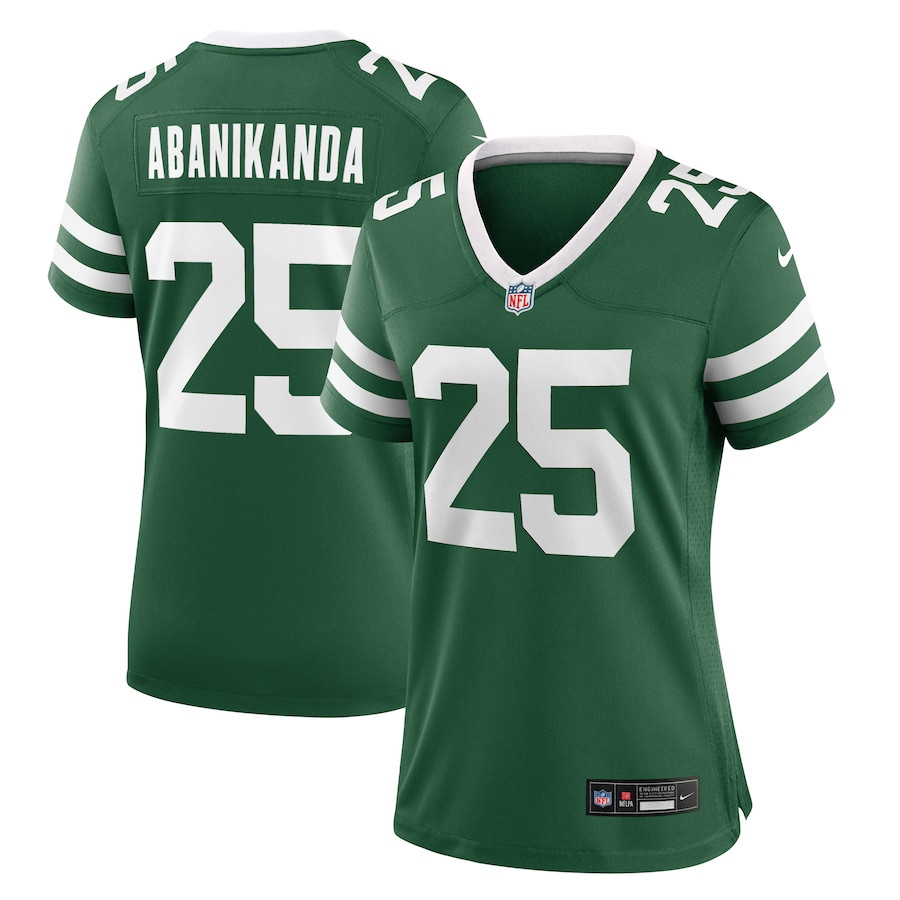 Israel Abanikanda 25 New York Jets Women's Team Game Jersey - Legacy Green JS1449 nicesnker
