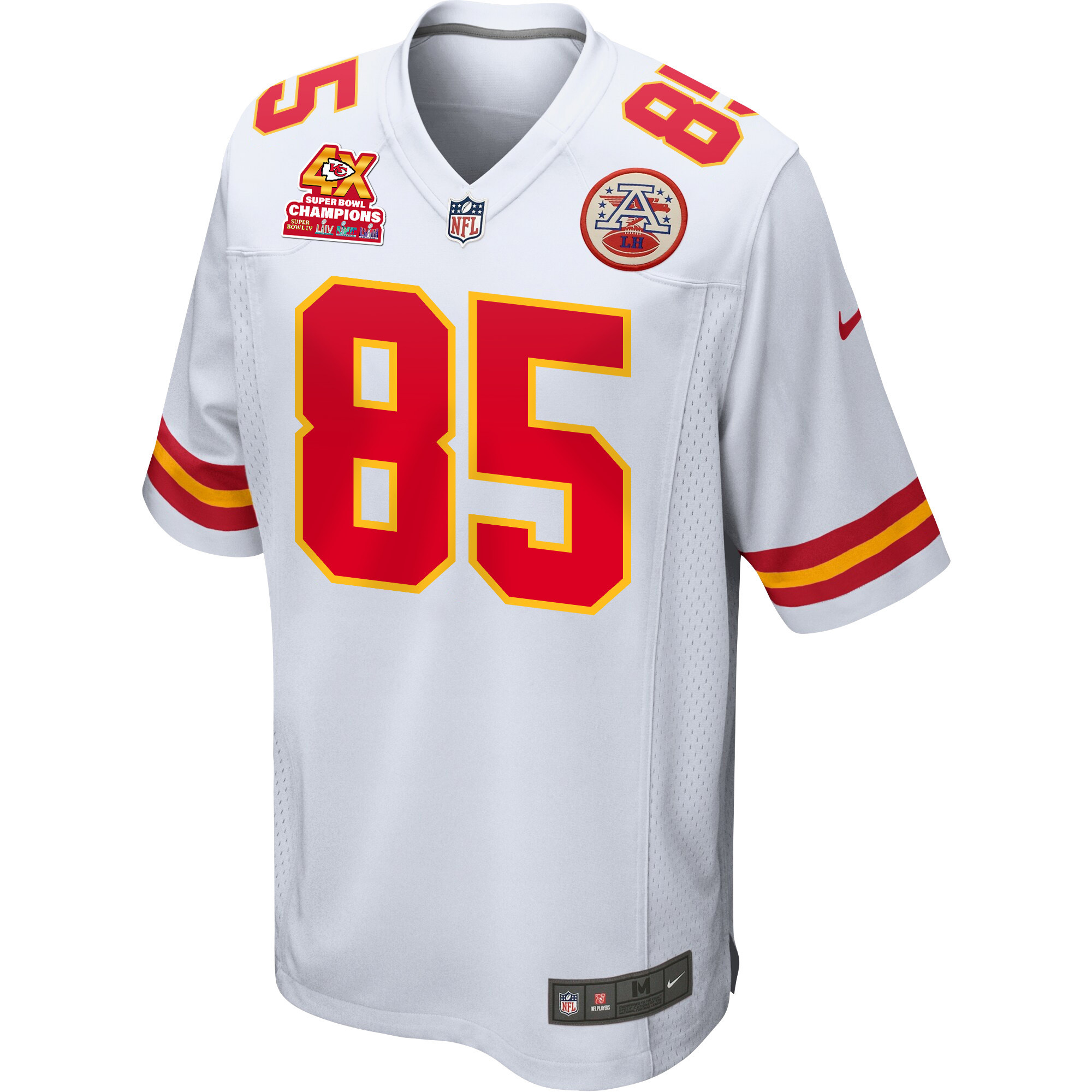 Alternative view of Izaiah Gathings 85 Kansas City Chiefs Super Bowl LVIII Champions 4X Game Men Jersey - White JS8512 nicesnker