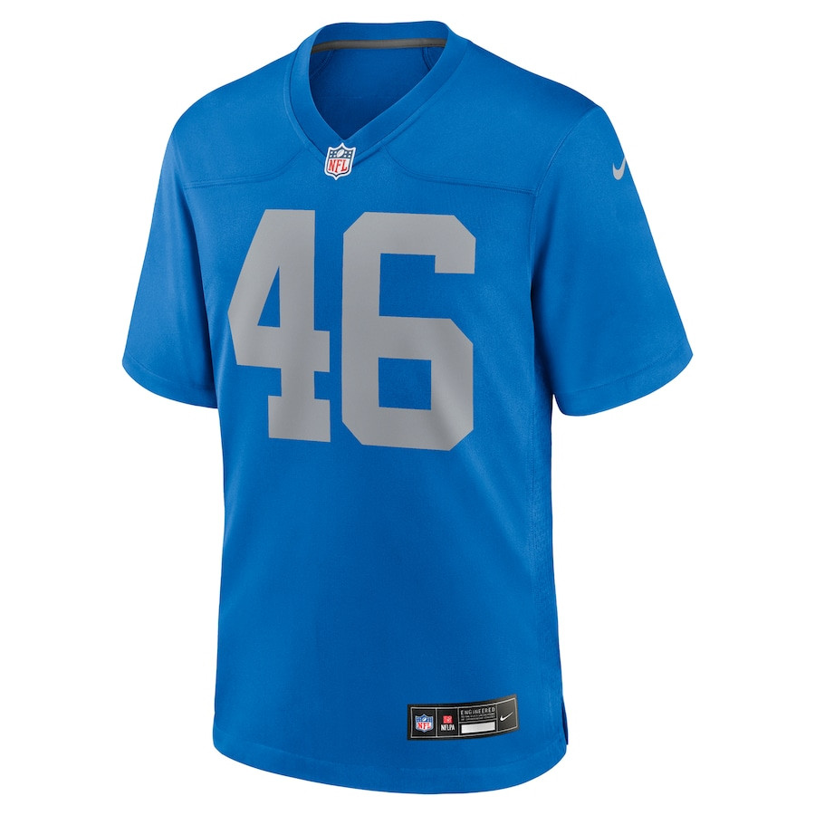 Alternative view of Jack Campbell 46 Detroit Lions Alternate Game Men Jersey - Blue JS1745 nicesnker