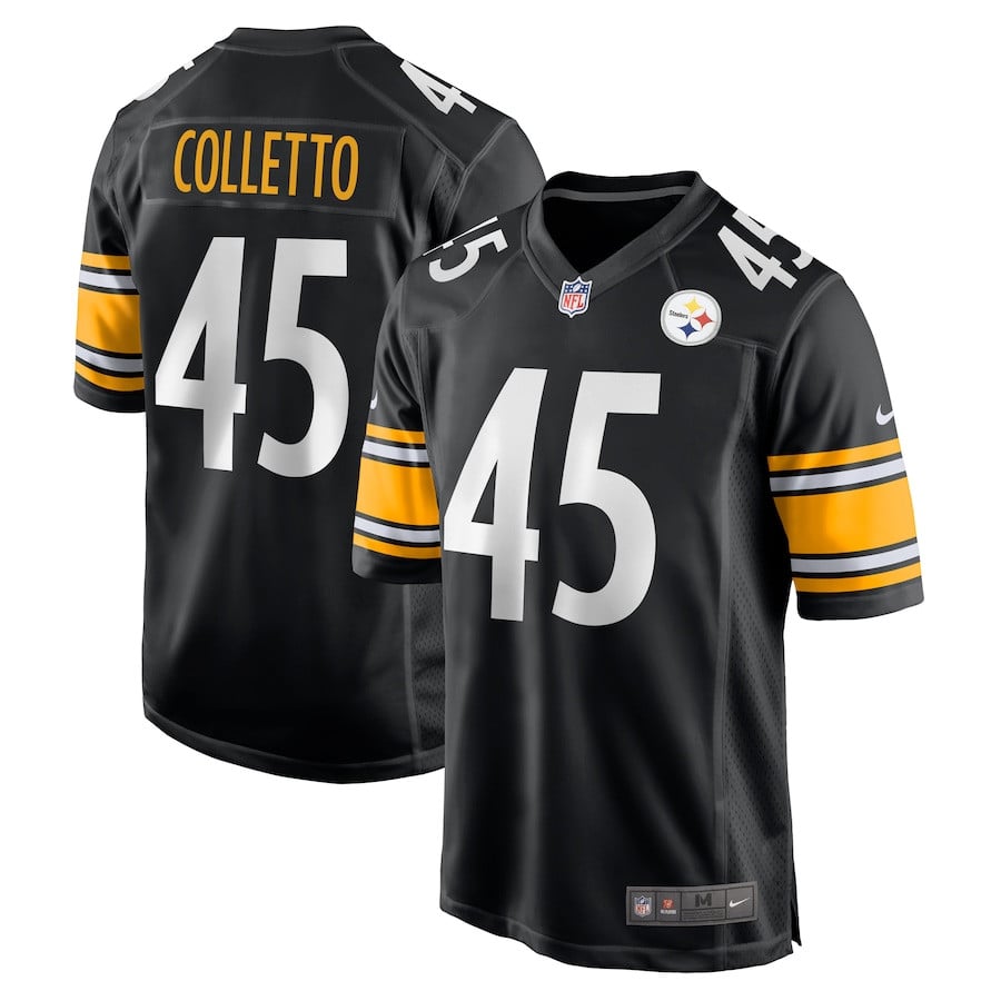 Jack Colletto 45 Pittsburgh Steelers Game Men Jersey - Black JS3601 nicesnker