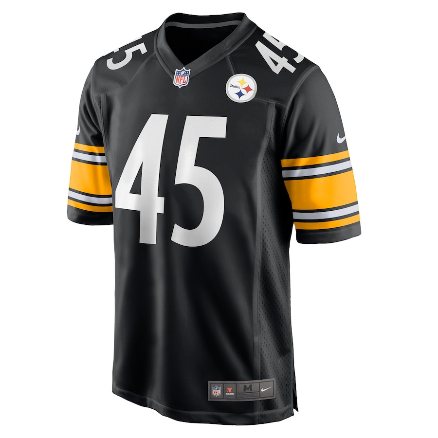 Alternative view of Jack Colletto 45 Pittsburgh Steelers Game Men Jersey - Black JS3601 nicesnker