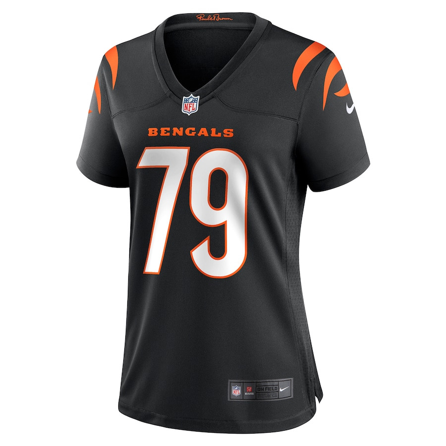 Alternative view of Jackson Carman 79 Cincinnati Bengals Women Game Jersey - Black JS9482 nicesnker