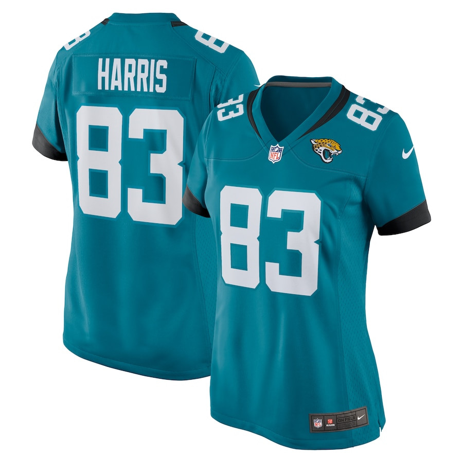 Jacob Harris 83 Jacksonville Jaguars Women's Game Jersey - Teal JS1783 nicesnker