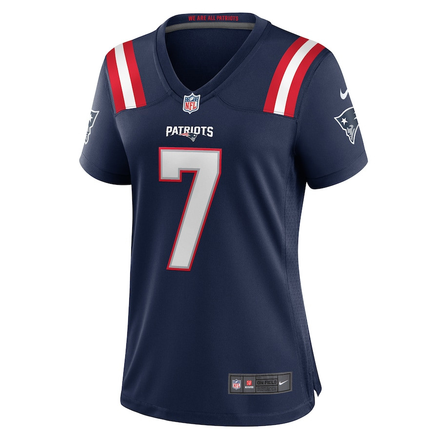 Alternative view of Jacoby Brissett 7 New England Patriots Women's Team Game Jersey - Navy JS5178 nicesnker