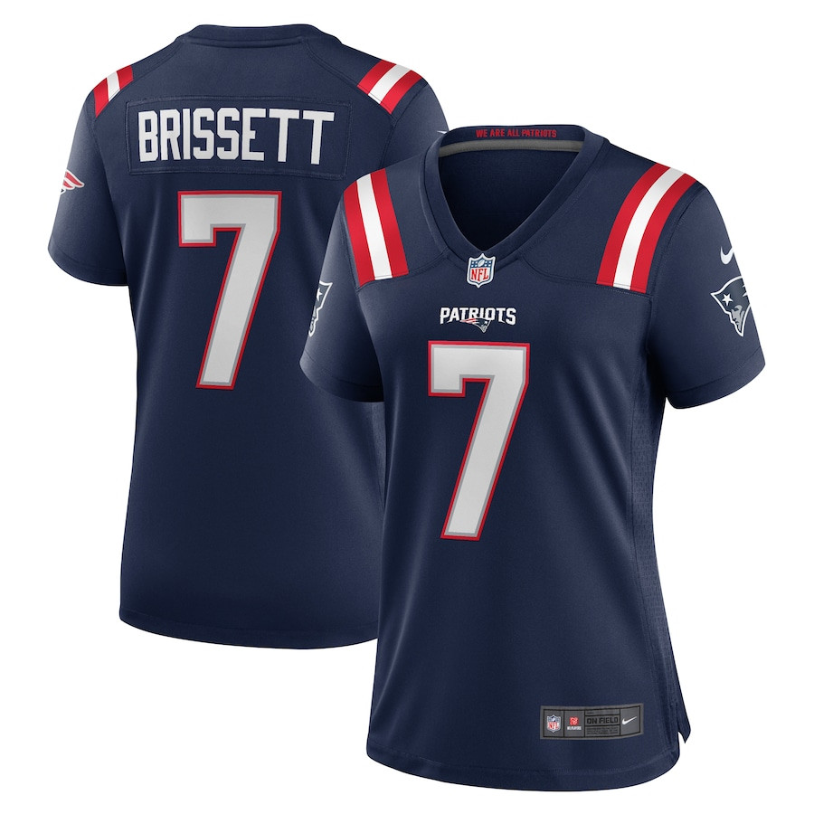 Jacoby Brissett 7 New England Patriots Women's Team Game Jersey - Navy JS5178 nicesnker