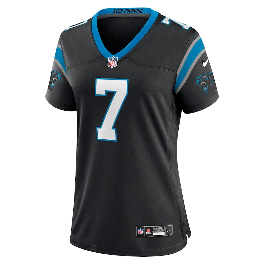 Alternative view of Jadeveon Clowney 7 Carolina Panthers Game Women Jersey - Black JS9108 nicesnker