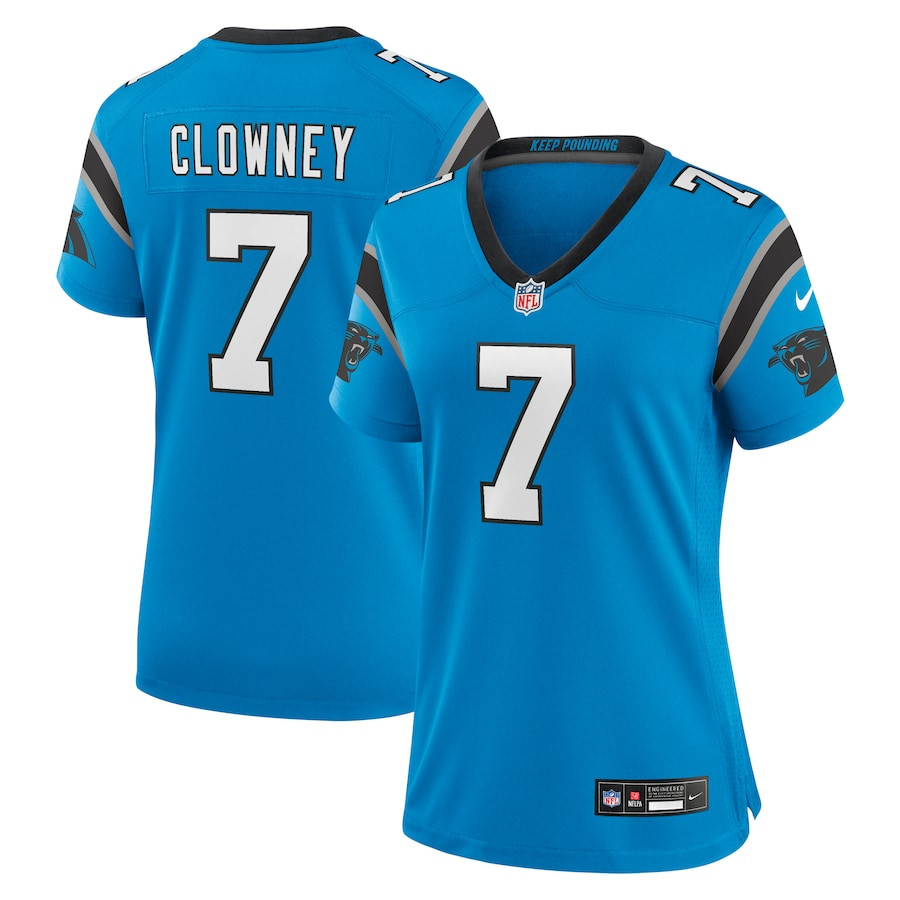 Jadeveon Clowney 7 Carolina Panthers Women's Alternate Game Jersey - Blue JS1190 nicesnker