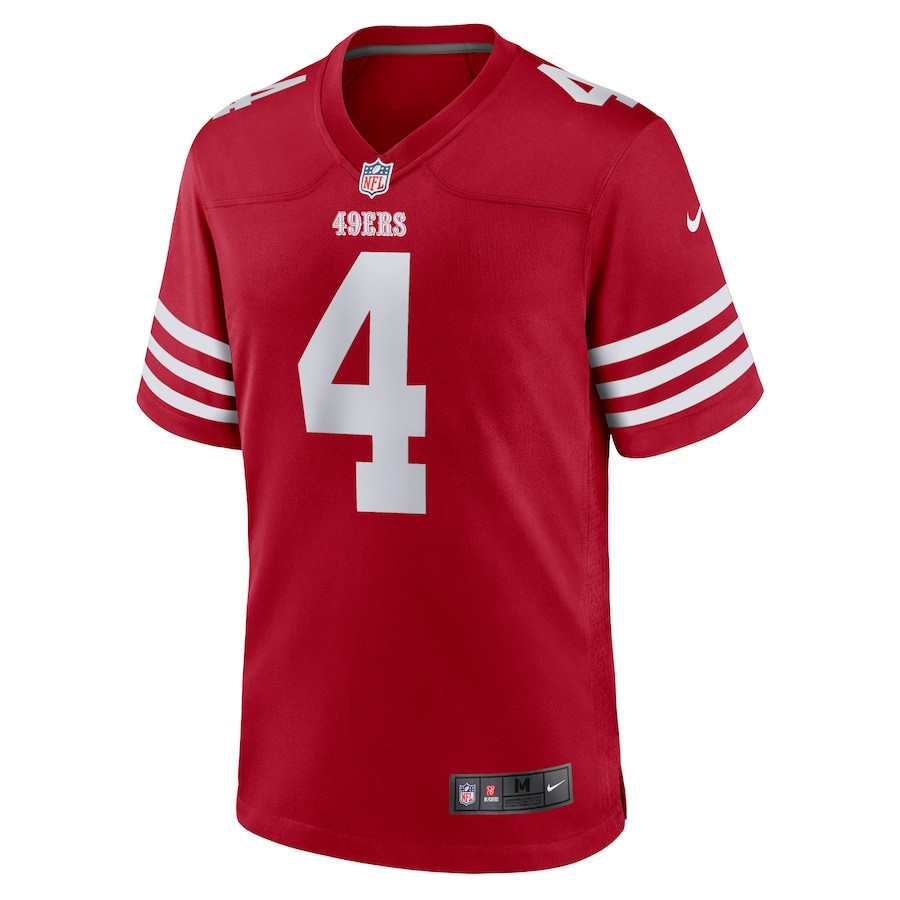 Alternative view of Jake Moody 4 San Francisco 49ers Game Men Jersey - Scarlet JS7438 nicesnker
