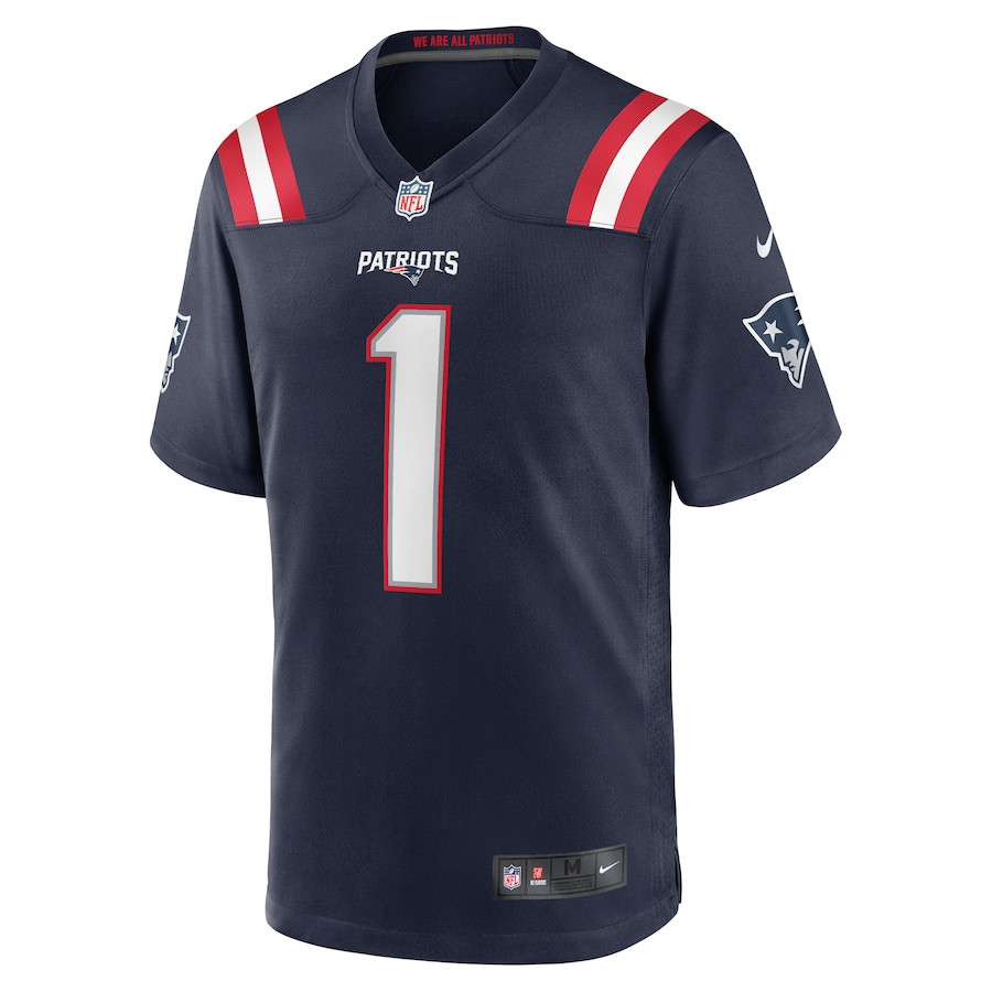 Alternative view of Ja'Lynn Polk 1 New England Patriots Team Game Men Jersey - Navy JS2769 nicesnker