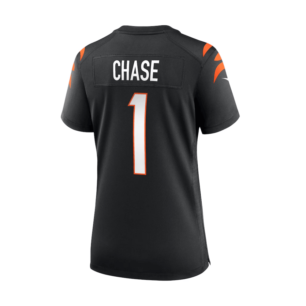 Alternative view of Ja'Marr Chase 1 Cincinnati Bengals 2025 Pro Bowl Patch Women Game Jersey - Black JS2512 nicesnker