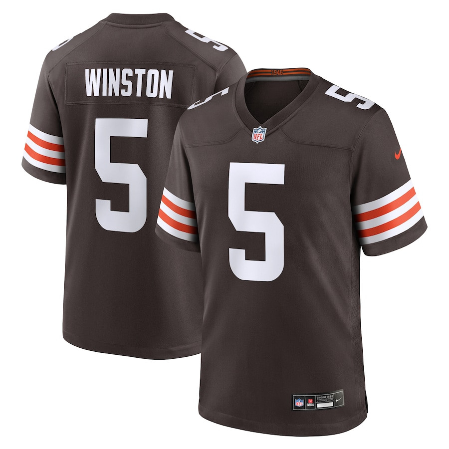 Jameis Winston 5 Cleveland Browns Team Game Men Jersey - Brown JS3037 nicesnker