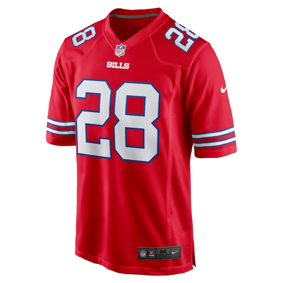 Alternative view of James Cook 28 Buffalo Bills Men Alternate Game Jersey - Red JS3855 nicesnker