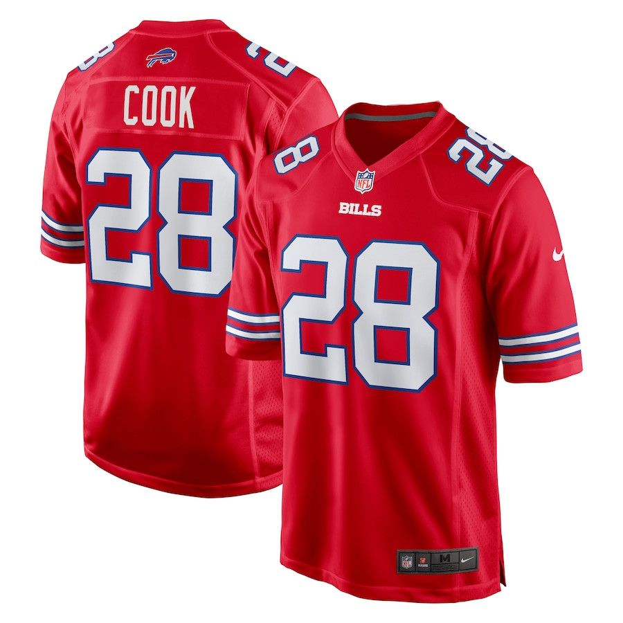 James Cook 28 Buffalo Bills Men Alternate Game Jersey - Red JS3855 nicesnker