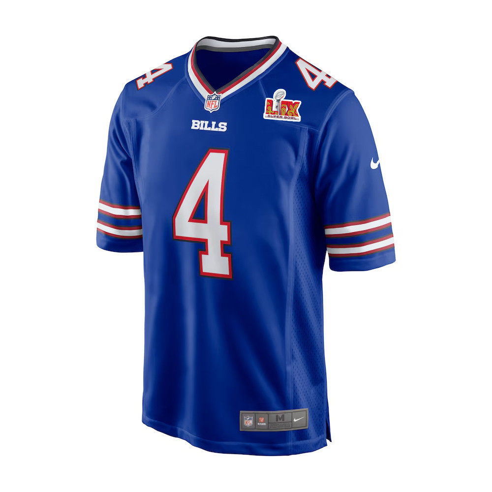 Alternative view of James Cook #4 Buffalo Bills Super Bowl LIX Jersey - Men's - Royal JS8955 nicesnker